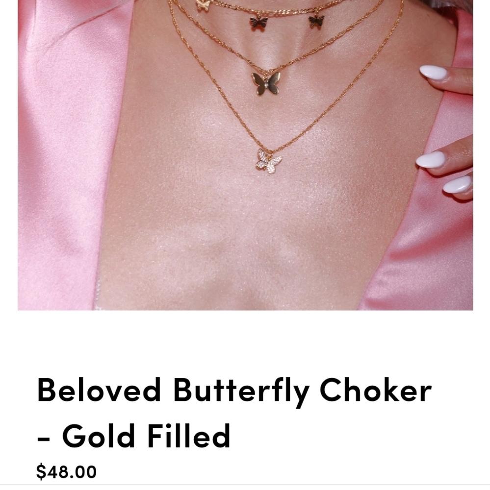 🦋Multi layered gold plated butterfly necklace - Picture 6 of 6
